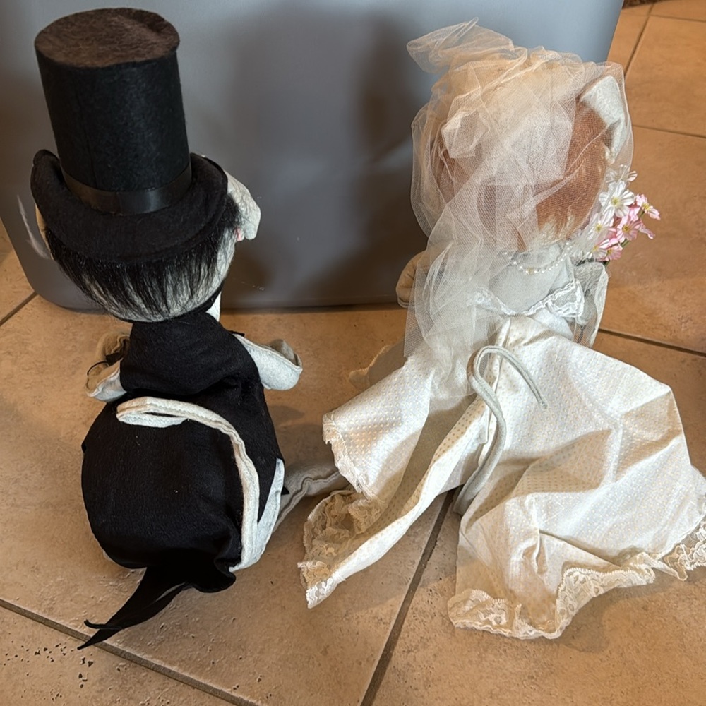 Vintage Annalee Dolls Bride & Groom Mouse nice cute poseable - Picture 2 of 2